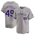 Silnrao  C.Rockies #49 Antonio Senzatela Player Gray Limited Home Stitched Jerseys