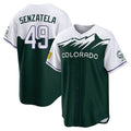Silnrao  C.Rockies #49 Antonio Senzatela Player Green City Connect Home Game Stitched Jerseys
