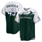 Silnrao  C.Rockies #49 Antonio Senzatela Player Green City Connect Home Game Stitched Jerseys