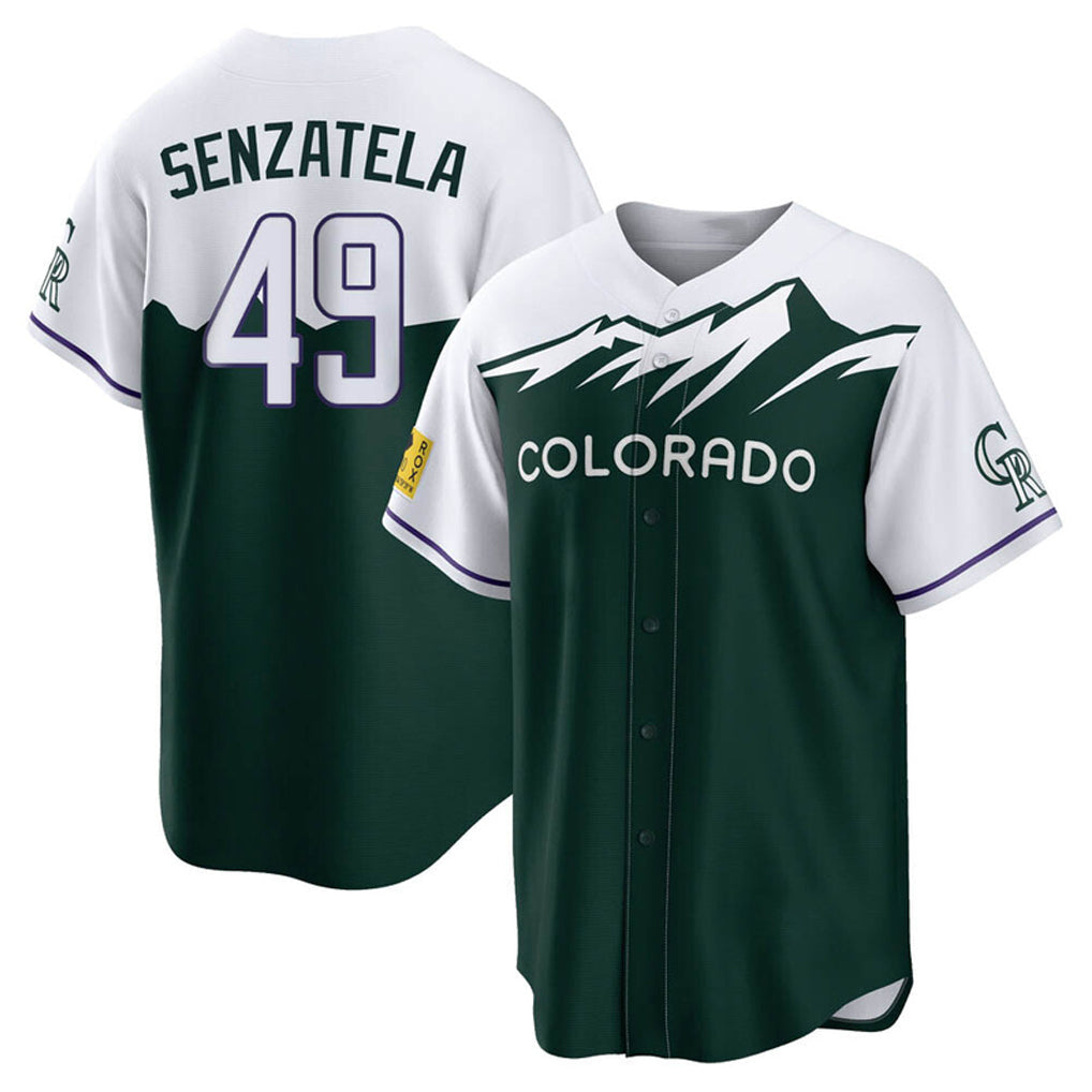 Silnrao  C.Rockies #49 Antonio Senzatela Player Green City Connect Home Game Stitched Jerseys