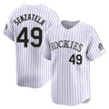 Silnrao  C.Rockies #49 Antonio Senzatela Player White Limited Home Stitched Jerseys