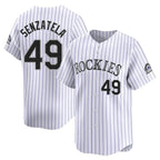 Silnrao  C.Rockies #49 Antonio Senzatela Player White Limited Home Stitched Jerseys