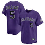 Silnrao C.Rockies #5 Matt Holliday Player Purple Limited Home Stitched Jerseys