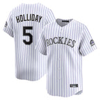 Silnrao C.Rockies #5 Matt Holliday Player White Limited Home Stitched Jerseys