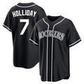 Silnrao C.Rockies #7 Matt Holliday Player Black Fashion Out Home Game Stitched Jerseys