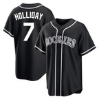 Silnrao C.Rockies #7 Matt Holliday Player Black Fashion Out Home Game Stitched Jerseys
