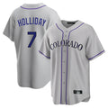 Silnrao C.Rockies #7 Matt Holliday Player Gray Game Home Stitched Jerseys