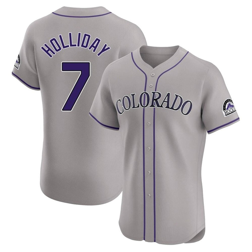 Silnrao C.Rockies #7 Matt Holliday Player Gray Limited Elite Home Stitched Jerseys