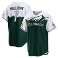 Silnrao C.Rockies #7 Matt Holliday Player Green City Connect Home Game Stitched Jerseys