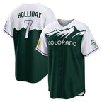 Silnrao C.Rockies #7 Matt Holliday Player Green City Connect Home Game Stitched Jerseys