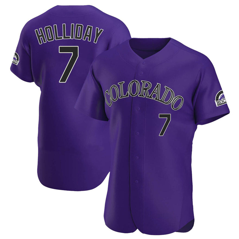 Silnrao C.Rockies #7 Matt Holliday Player Purple Limited Elite Home Stitched Jerseys