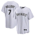 Silnrao C.Rockies #7 Matt Holliday Player White Game Home Stitched Jerseys