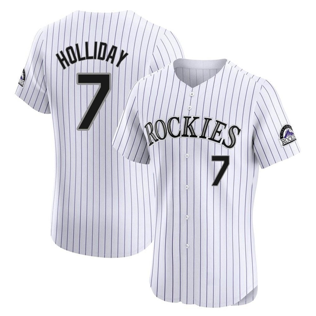 Silnrao C.Rockies #7 Matt Holliday Player White Limited Elite Home Stitched Jerseys