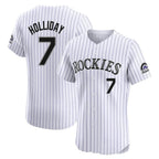 Silnrao C.Rockies #7 Matt Holliday Player White Limited Elite Home Stitched Jerseys