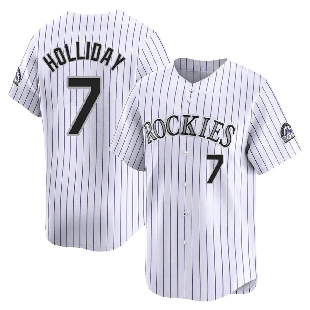 Silnrao C.Rockies #7 Matt Holliday Player White Limited Home Stitched Jerseys