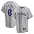 Silnrao C.Rockies #8 Ryan Ritter Player Gray Game Home Stitched Jerseys