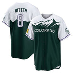Silnrao  C.Rockies #8 Ryan Ritter Player Green City Connect Home Game Stitched Jerseys