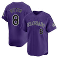 Silnrao  C.Rockies #8 Ryan Ritter Player Purple Limited Home Stitched Jerseys