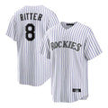 Silnrao  C.Rockies #8 Ryan Ritter Player White Game Home Stitched Jerseys