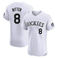 Silnrao  C.Rockies #8 Ryan Ritter Player White Limited Elite Home Stitched Jerseys