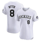 Silnrao  C.Rockies #8 Ryan Ritter Player White Limited Elite Home Stitched Jerseys