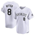 Silnrao  C.Rockies #8 Ryan Ritter Player White Limited Home Stitched Jerseys