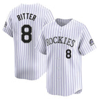 Silnrao  C.Rockies #8 Ryan Ritter Player White Limited Home Stitched Jerseys