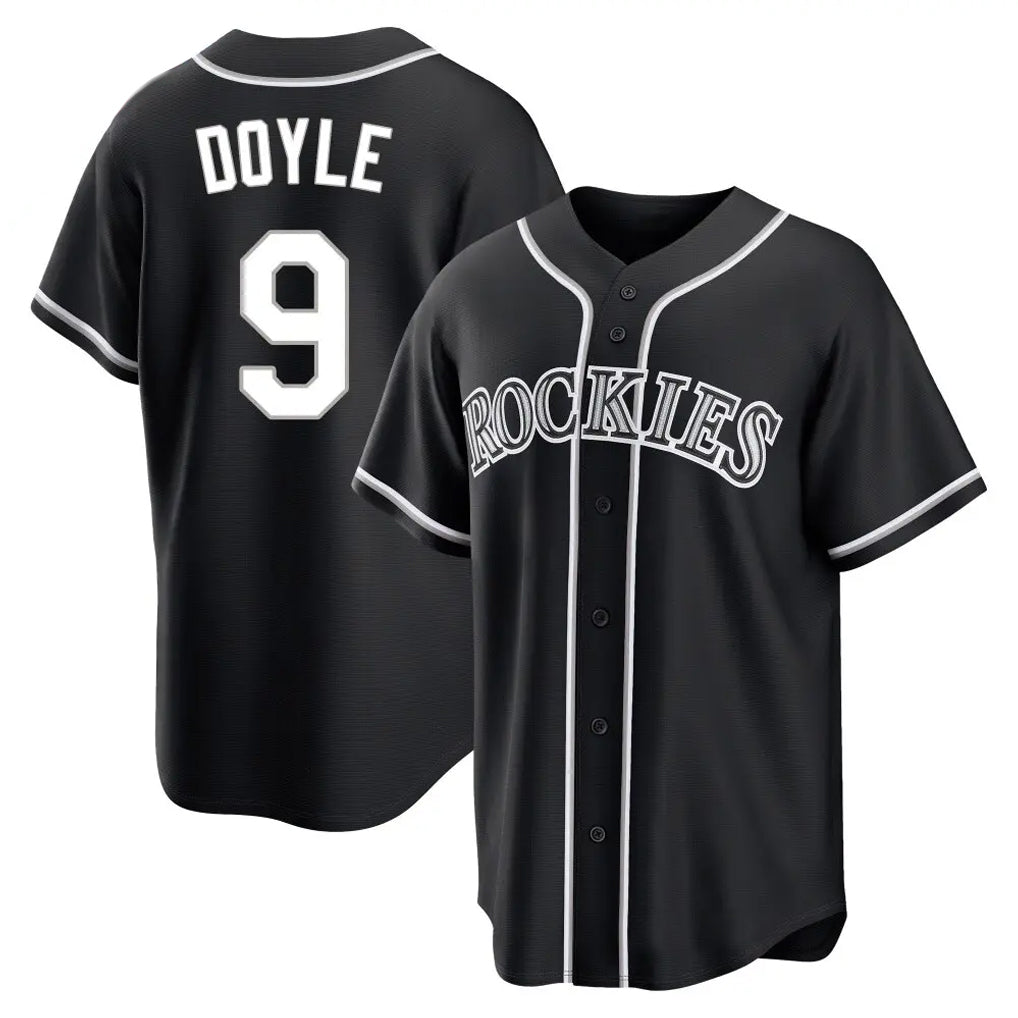 Silnrao  C.Rockies #9 Brenton Doyle Player Black Fashion Out Home Game Stitched Jerseys