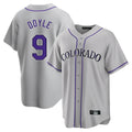 Silnrao C.Rockies #9 Brenton Doyle Player Gray Game Home Stitched Jerseys