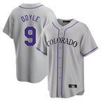 Silnrao C.Rockies #9 Brenton Doyle Player Gray Game Home Stitched Jerseys