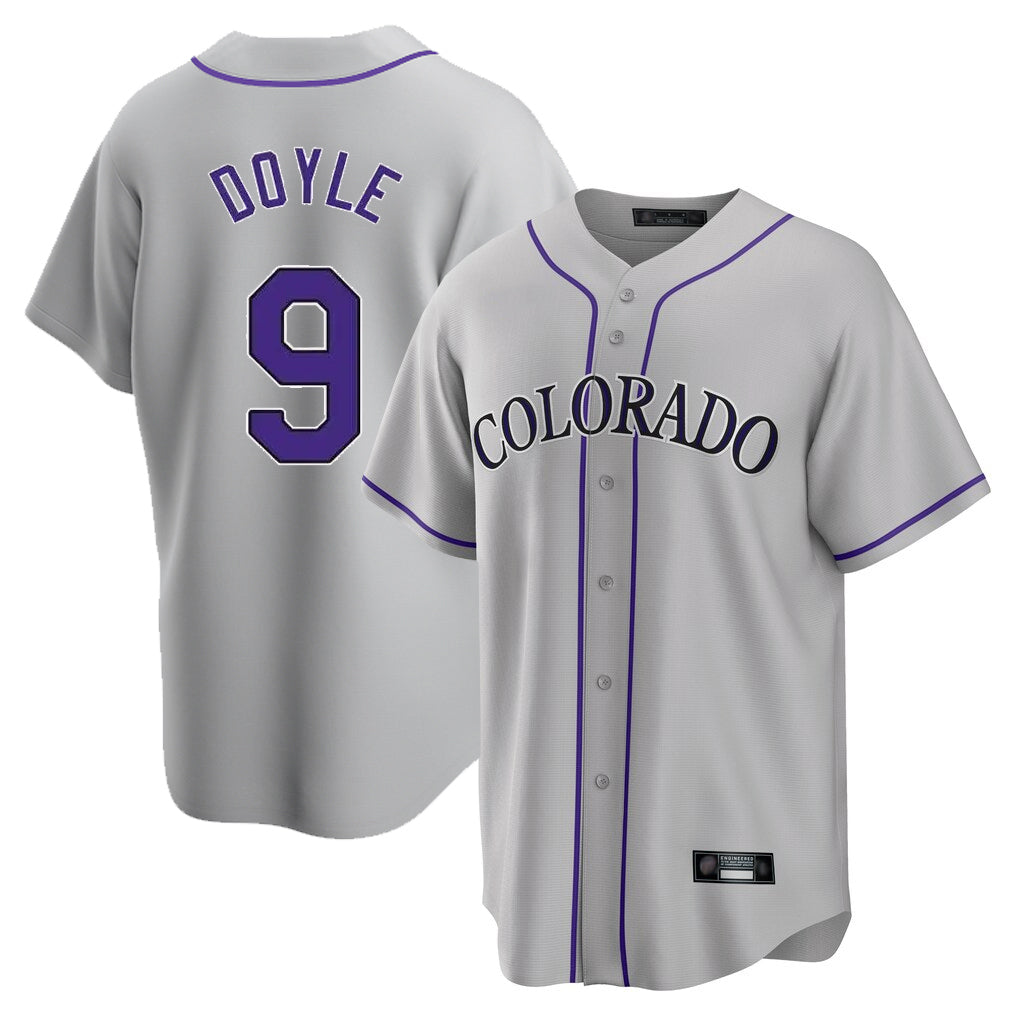 Silnrao C.Rockies #9 Brenton Doyle Player Gray Game Home Stitched Jerseys