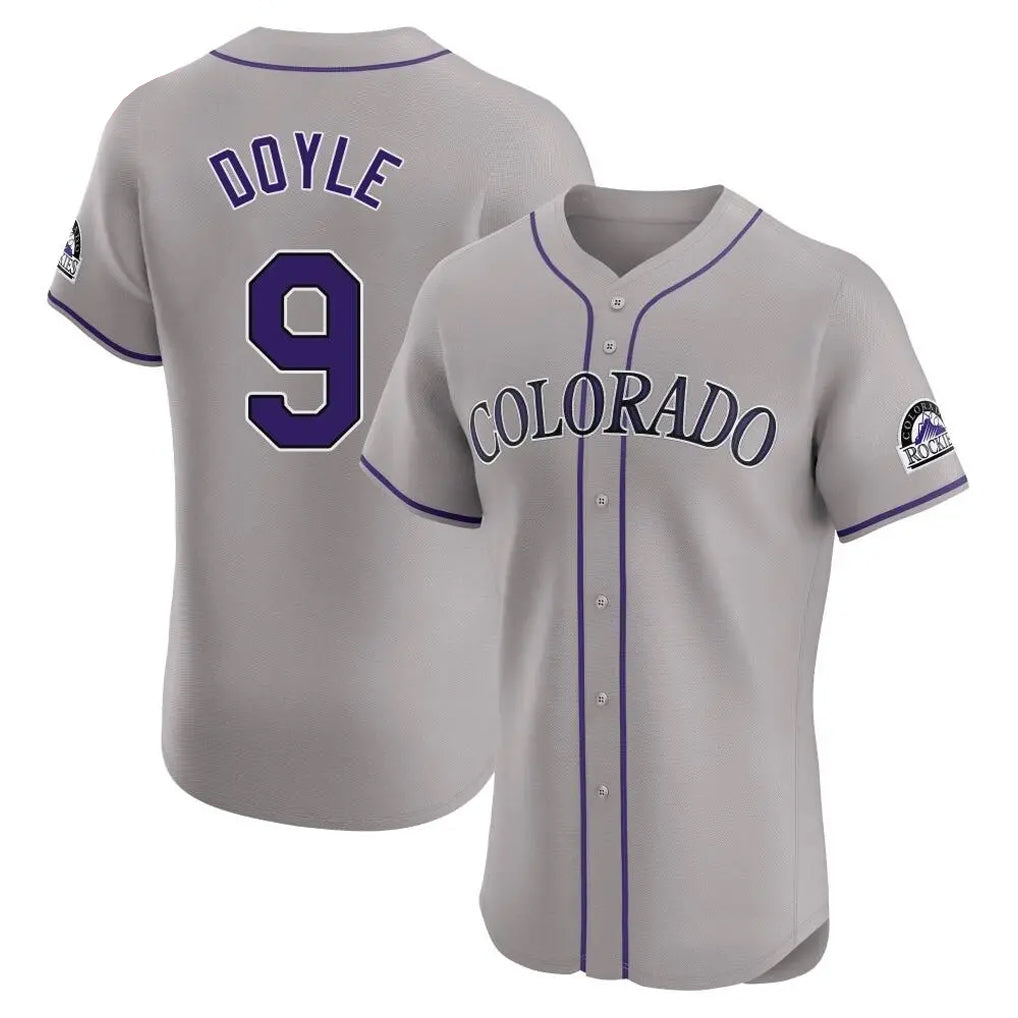Silnrao C.Rockies #9 Brenton Doyle Player Gray Limited Elite Home Stitched Jerseys