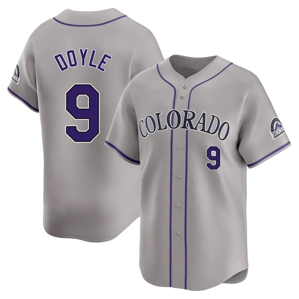 Silnrao  C.Rockies #9 Brenton Doyle Player Gray Limited Home Stitched Jerseys