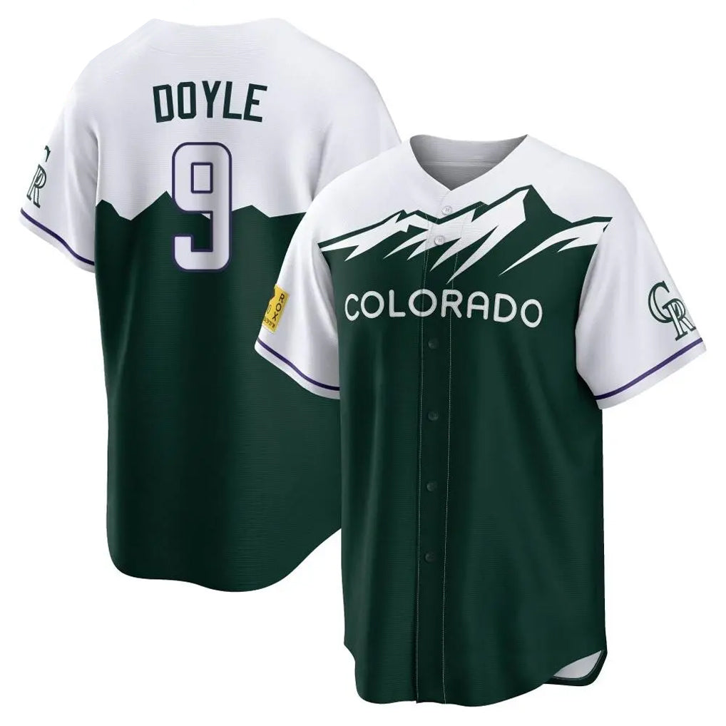 Silnrao C.Rockies #9 Brenton Doyle Player Green City Connect Home Game Stitched Jerseys