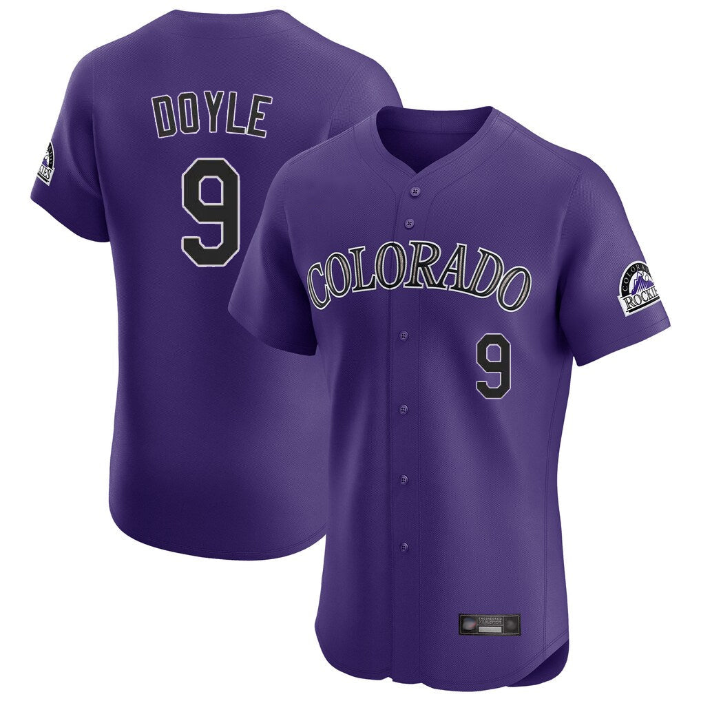 Silnrao C.Rockies #9 Brenton Doyle Player Purple Limited Elite Home Stitched Jerseys