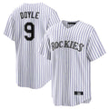 Silnrao  C.Rockies #9 Brenton Doyle Player White Game Home Stitched Jerseys