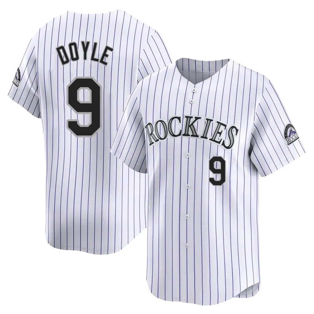 Silnrao  C.Rockies #9 Brenton Doyle Player White Limited Home Stitched Jerseys