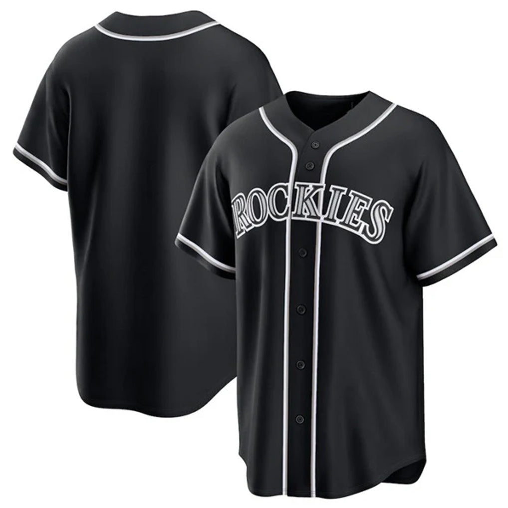 Silnrao  C.Rockies ## Rockies Blank Player Black Fashion Out Home Game Stitched Jerseys