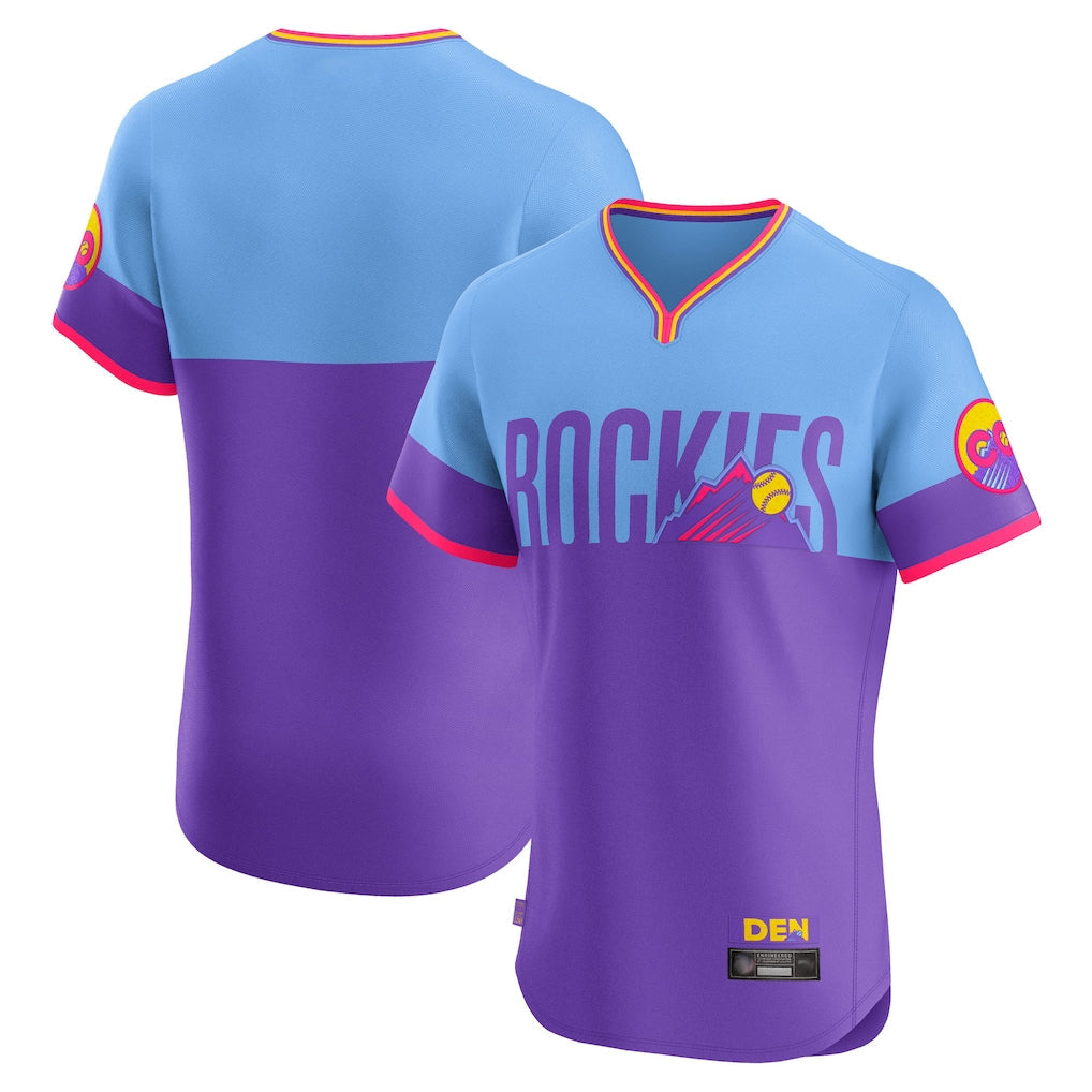 Silnrao C.Rockies ## Rockies Blank Player Purple-Light Blue City Connect Limited Elite Home T-shirt Stitched Jerseys