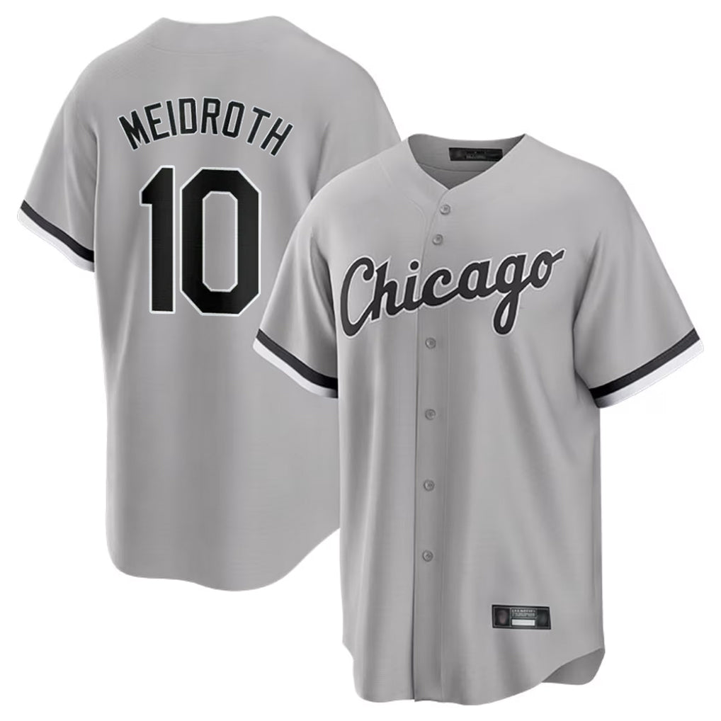 Silnrao C.White Sox #10 Chase Meidroth Player Gray Home Game Stitched Jerseys
