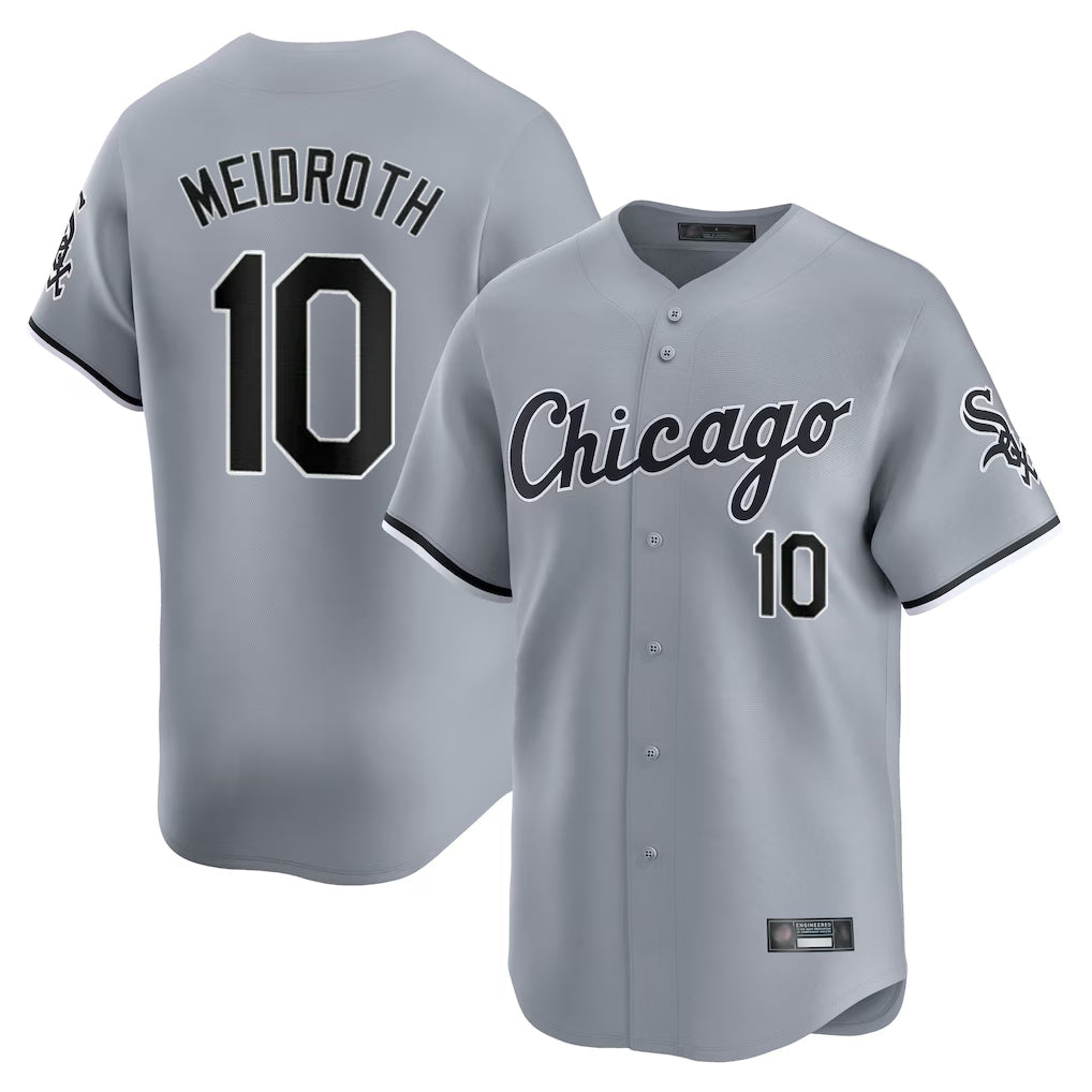 Silnrao C.White Sox #10 Chase Meidroth Player Gray Road Limited Home Stitched Jerseys