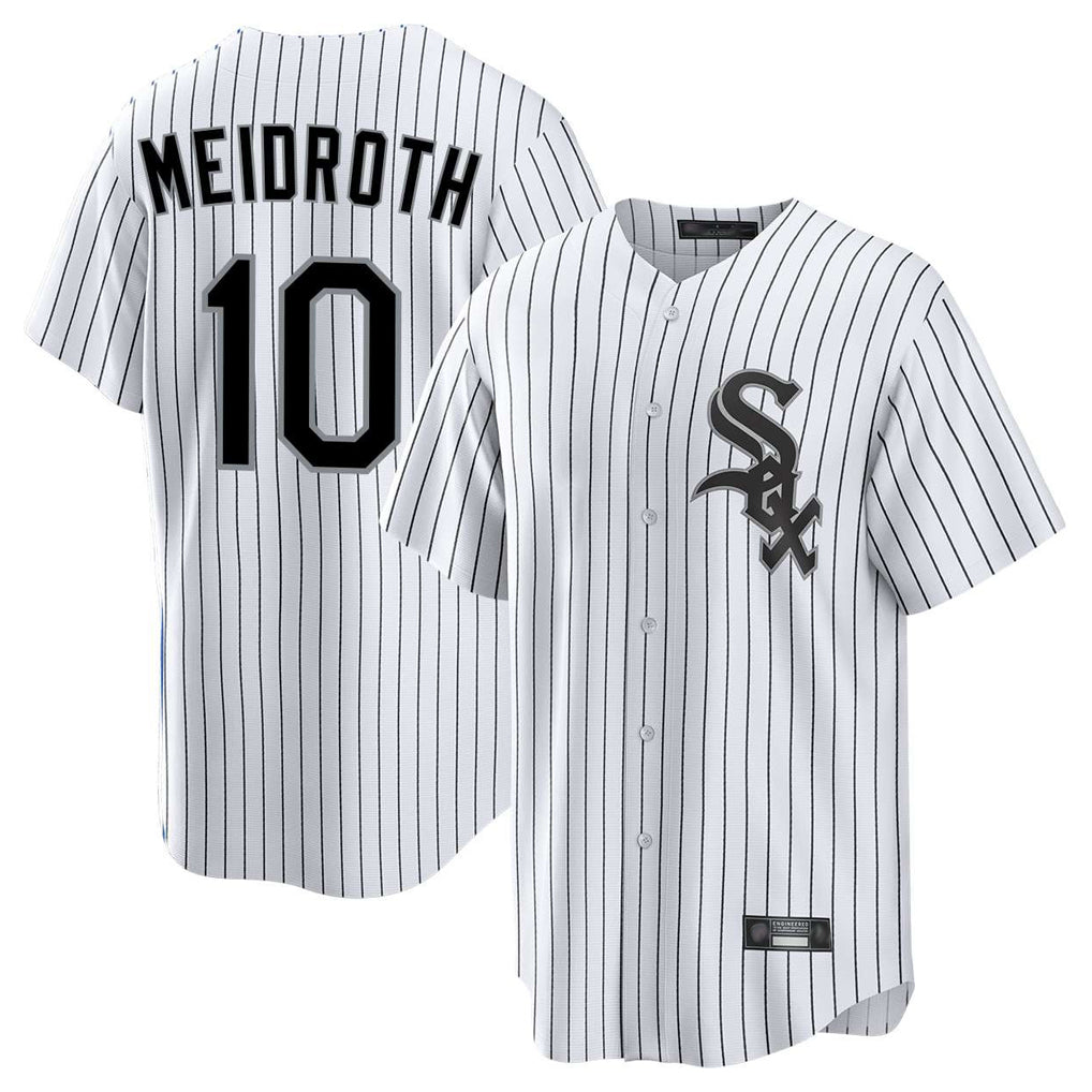 Silnrao C.White Sox #10 Chase Meidroth Player White Stripe Home Game Stitched Jerseys