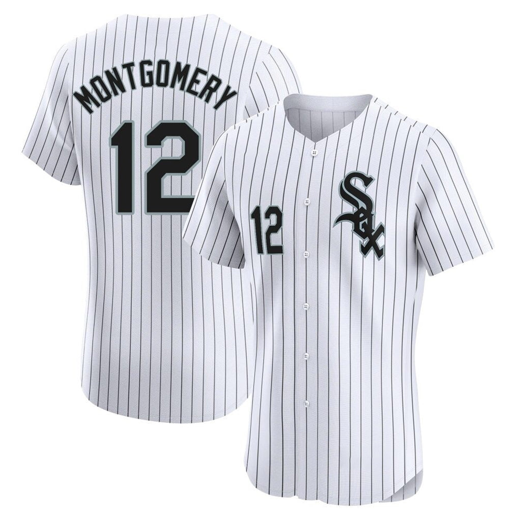 Silnrao C.White Sox #12 Colson Montgomery Player White Stripe Limited Elite Home Stitched Jerseys