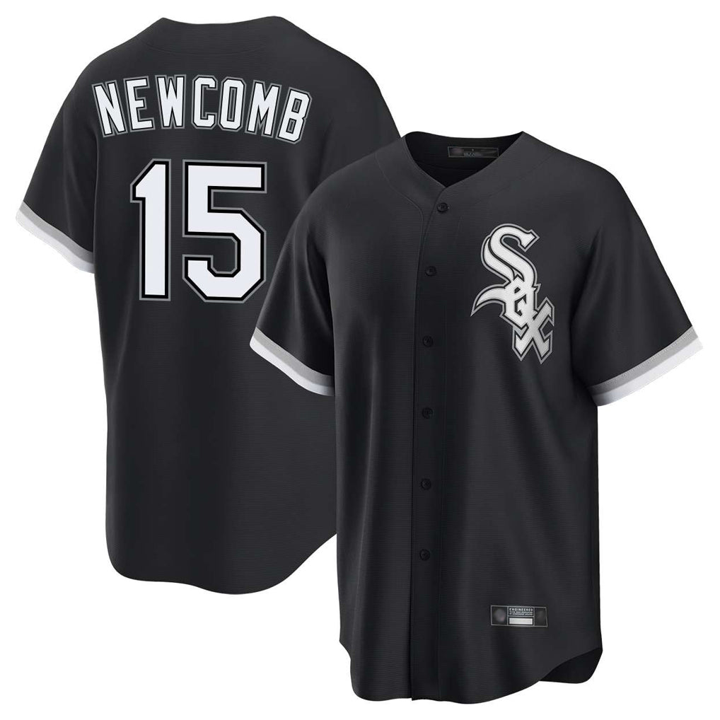 Silnrao C.White Sox #15 Sean Newcomb Player Black Home Game Stitched Jerseys