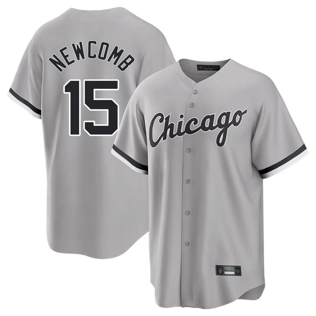 Silnrao C.White Sox #15 Sean Newcomb Player Gray Home Game Stitched Jerseys