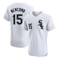 Silnrao C.White Sox #15 Sean Newcomb Player White Stripe Limited Elite Home Stitched Jerseys