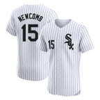 Silnrao C.White Sox #15 Sean Newcomb Player White Stripe Limited Elite Home Stitched Jerseys