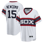 Silnrao C.White Sox #15 Sean Newcomb Player White T-shirt Home Game Stitched Jerseys