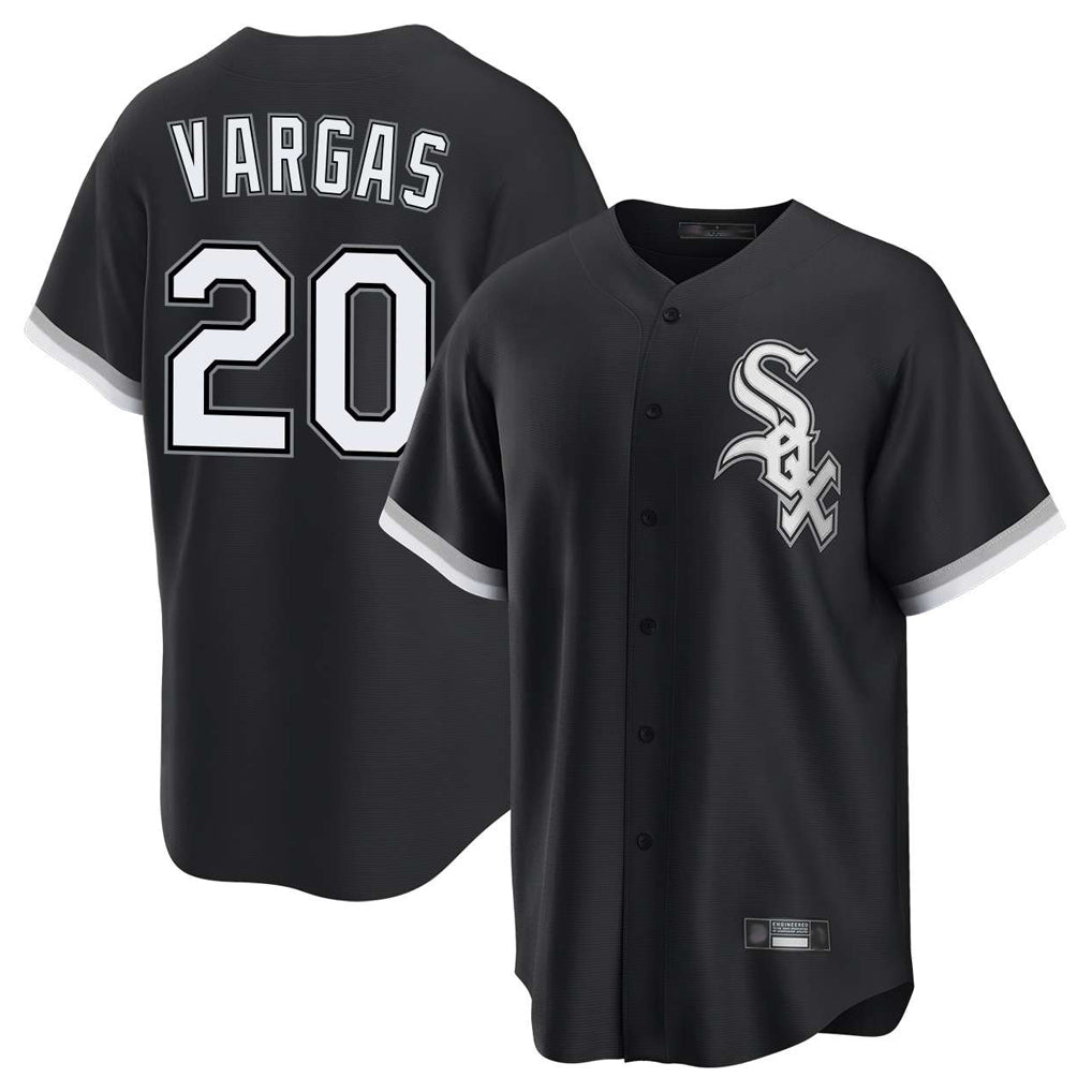 Silnrao C.White Sox #20 Miguel Vargas Player Black Home Game Stitched Jerseys