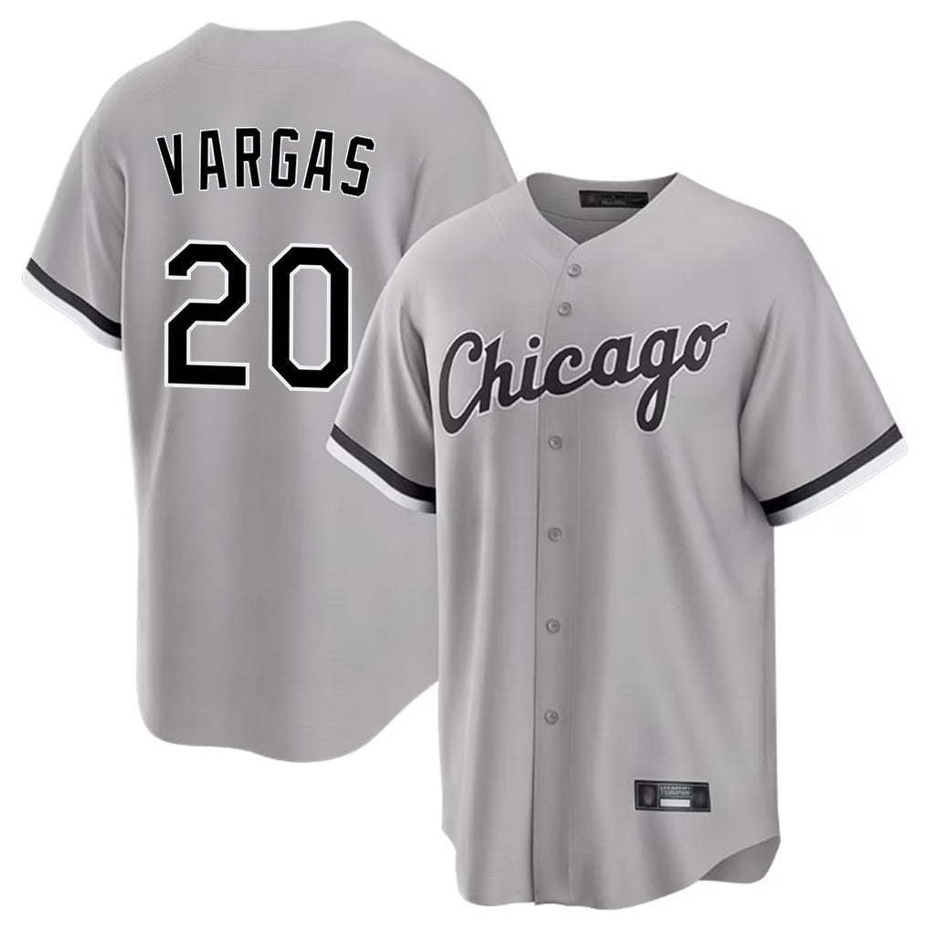 Silnrao C.White Sox #20 Miguel Vargas Player Gray Home Game Stitched Jerseys
